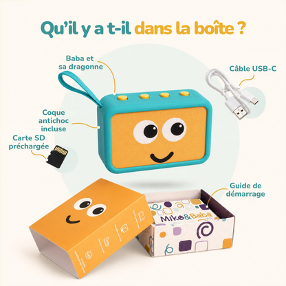 Boîte à histoires bébé 0-3 ans – Cadeau de naissance – Berceuses, comptines & histoires audio, sans écran ni ondes, sans abonnement