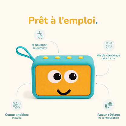 Boîte à histoires bébé 0-3 ans – Cadeau de naissance – Berceuses, comptines & histoires audio, sans écran ni ondes, sans abonnement